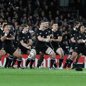 Print of The All Blacks performing the Haka at Eden Park Stadium Print of The All Blacks performing the Haka at Eden Park Stadium