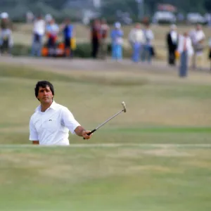 Seve Ballesteros watches his putt from off the green