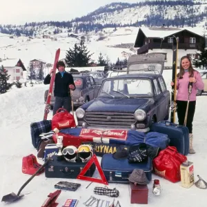 Divina Galica and Gina Hathorn Alpine Skiing Print, St Anton 1970 Divina Galica and Gina Hathorn Alpine Skiing Print, St Anton 1970