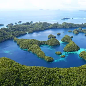 Aerial view of tropical Palau islands archipelago, Micronesia