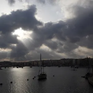 Clouds at sunset over Valletta, Malta