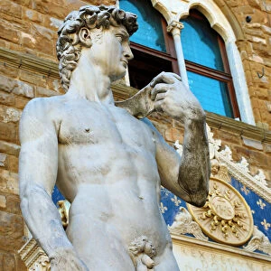 Copy of the Michelangelos Statue of David in the Piazza della Signoria, Florence