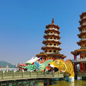 Dragon and Tiger Pagodas temple at the Lotus Ponds, Kaohsiung, Taiwan