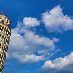 Leaning Tower of Pisa and clouds, Pisa, Italy