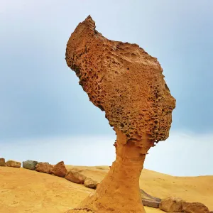 The Queens Head rock formation at the Yehliu GeoPark, Wanli in Taiwan