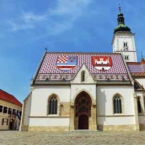 St. Marks Church with city arms on roof, Zagreb, Croatia