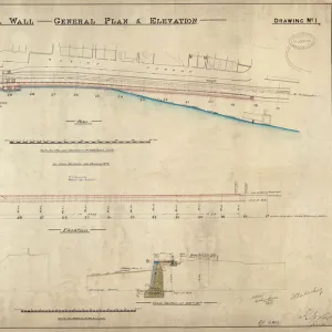 G. W. R Dawlish New Sea Wall General Plan and Elevation Drawing No. 1. [1901]