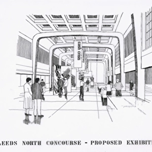 Leeds Station. [not stated]. Leeds North Concourse Proposed Exhibition Pace. n. d