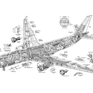 Airbus A330-200 Cutaway Poster