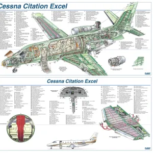 Popular Themes Framed Print Collection: Cessna Cutaway