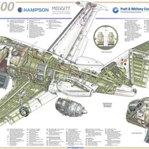 Eclipse 500 Business Aircraft Cutaway Print Eclipse 500 Business Aircraft Cutaway Print