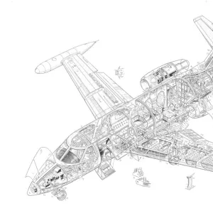 Dassault Falcon 10 Cutaway Drawing