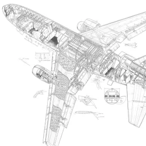 Douglas DC 10 series 30 Cutaway Drawing