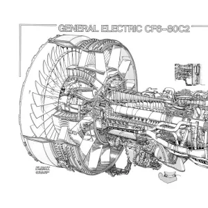 GE CF6-80C2 Cutaway Drawing