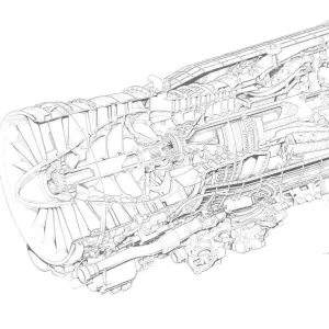 General Electric F404-GE-400 Cutaway Drawing