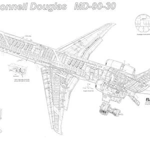 McDonnell Douglas MD-90-30 Cutaway Drawing