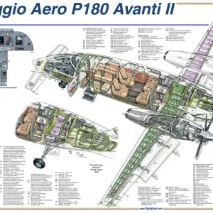 Piaggio Aero P180 Avanti II Cutaway Poster