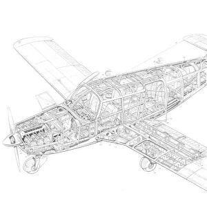 Piper Cherokee PA-32 six Cutaway Drawing