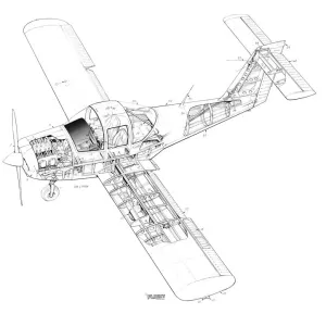 Piper PA-38 Tomahawk Cutaway Drawing