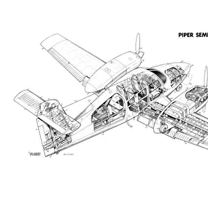 Piper PA-44 Seminole Cutaway Drawing
