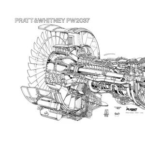 Pratt & Whitney 2037 Cutaway Drawing