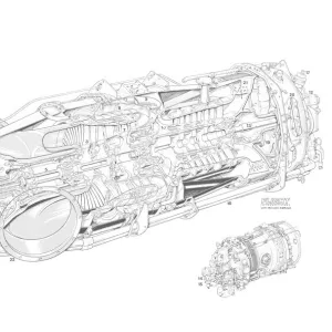 Pratt & Whitney Canada PT6A-67B Cutaway Drawing