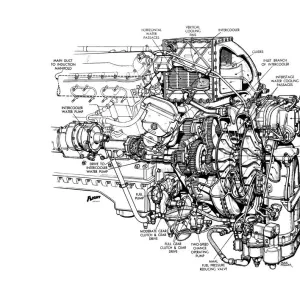 Rolls Royce Merlin 61 Cutaway Drawing