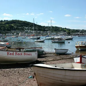 Boats at Teignmouth looking towards Shaldon, Devon, UK