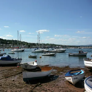 Boats at Teignmouth looking towards Shaldon, Devon, UK