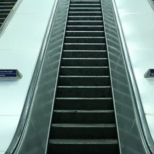 Escalators at Charing Cross underground station, London