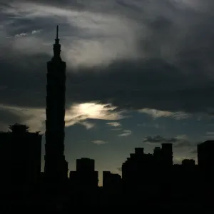 Silhouette of Taipei city and 101, Taiwan