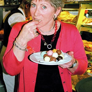 Valerie Singleton eating truffles