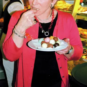 Valerie Singleton eating truffles