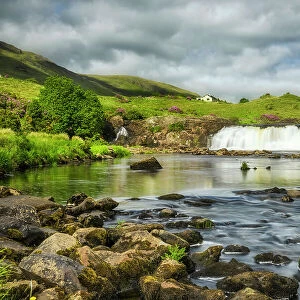 Aasleagh Falls at Erriff Riverl, Connemara Loop, Connemara, Co Galway, Republic of Ireland, Europe