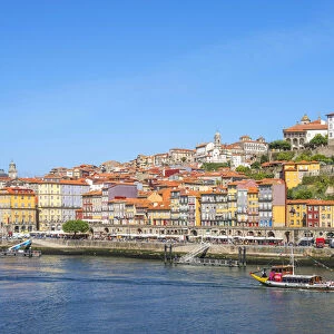 Bishops palace with river Douro and Ribeira, Porto, Portugal