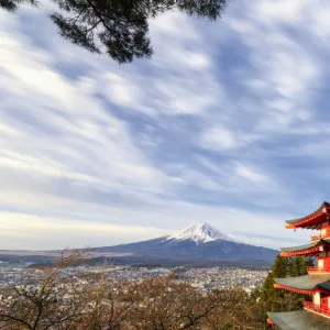 Chureito pagoda and Fuji Yama, Fujiyoshida, Yamanashi, Japan