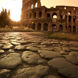 Colosseum and Via Sacra, sunrise, Rome, Italy