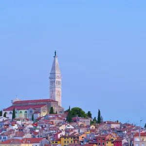 Croatia, Istria, Rovinj, harbour and Cathedral of St. Euphemia