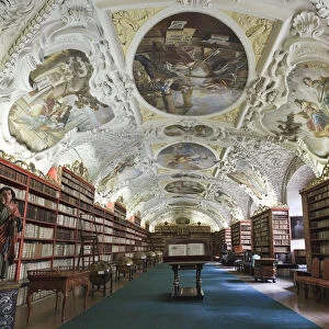 Czech Republic, Prague, Strahov Monastery, Theological Hall inside Strahov Library