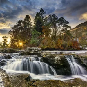 Falls of Dochart Print at Sunset, Scotland