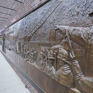 FDNY memorial wall, Lower Manhattan, New York City, New York, USA