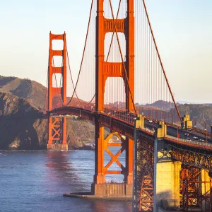 The Golden Gate Bridge during sunrise. Marin county, San Francisco, Northern California