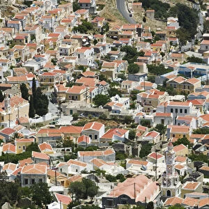Greece, Dodecanese Islands, Symi, Symi Town / Gialos, View of Symi Town