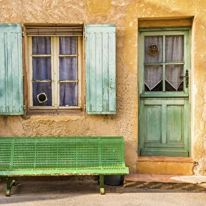Green Door, Bench & Shutters, Roussillon, Provence, France