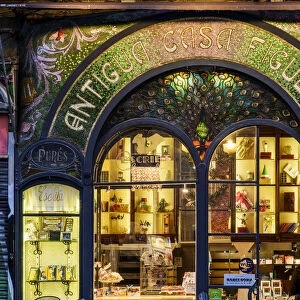 The historic Antigua Casa Figueras pastry shop, Barcelona, Catalonia, Spain