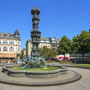 History column on Josef-Gorres-Platz, Koblenz, Rhineland-Palatinate, Germany