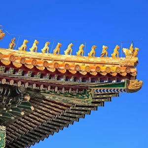 Imperial roof decoration, Forbidden City, Beijing, China