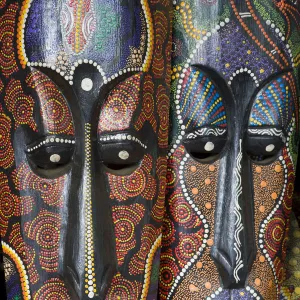 Indonesian masks, market, Jakarta, Indonesia