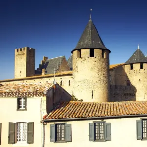 Medieval Towers, Carcassonne, Languedoc, France