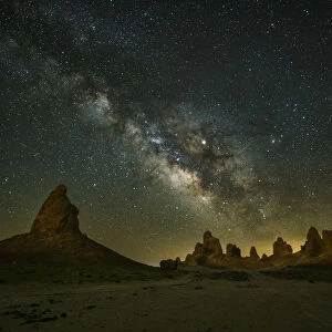 Milky Way over Trona Pinnacles, Trona, California, USA